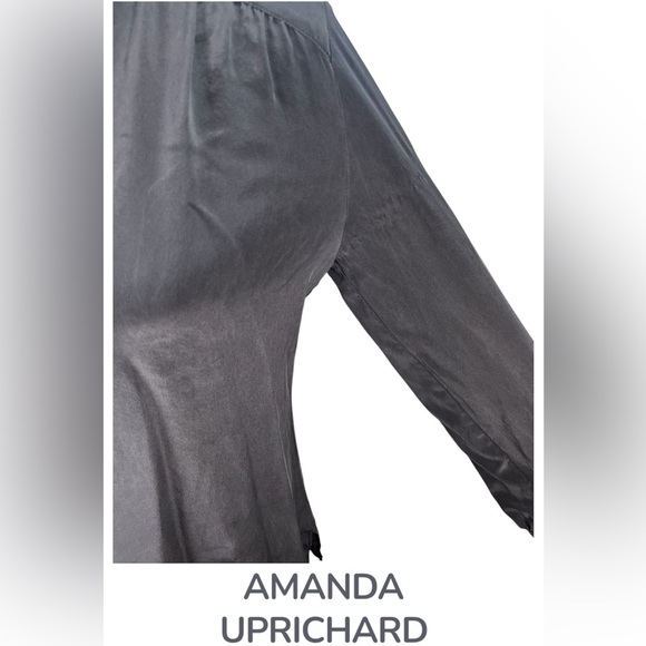 Amanda Uprichard | Navy 100% Silk Blouse - Picture 10 of 11